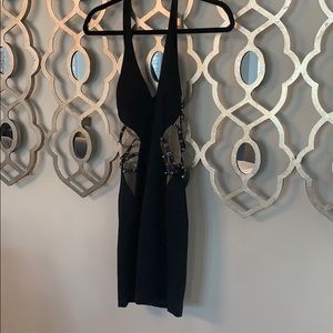 Beautiful Black Bebe Dress with Cute Cutout Design